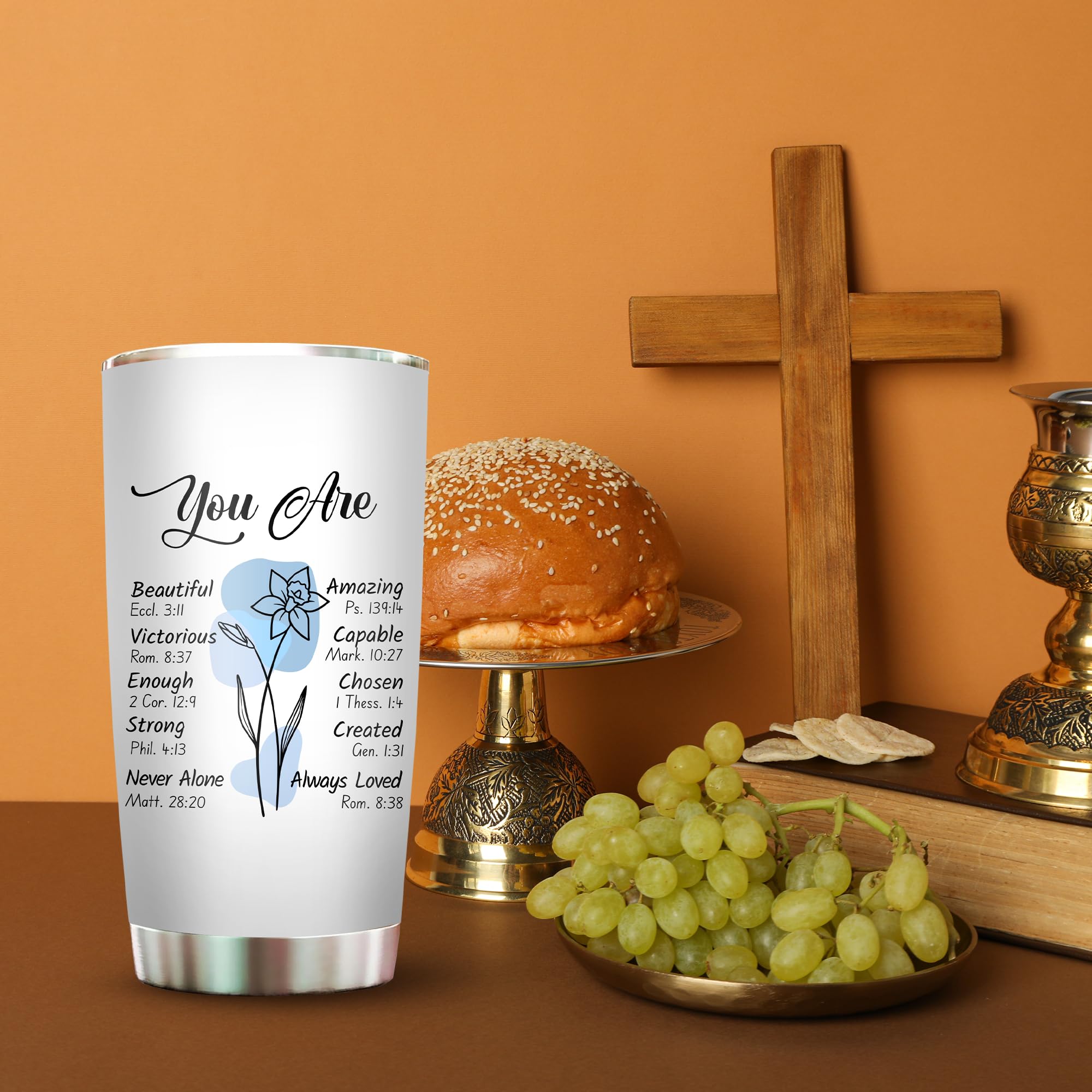 2IMT tumbler with faith-script word art for daily encouragement.