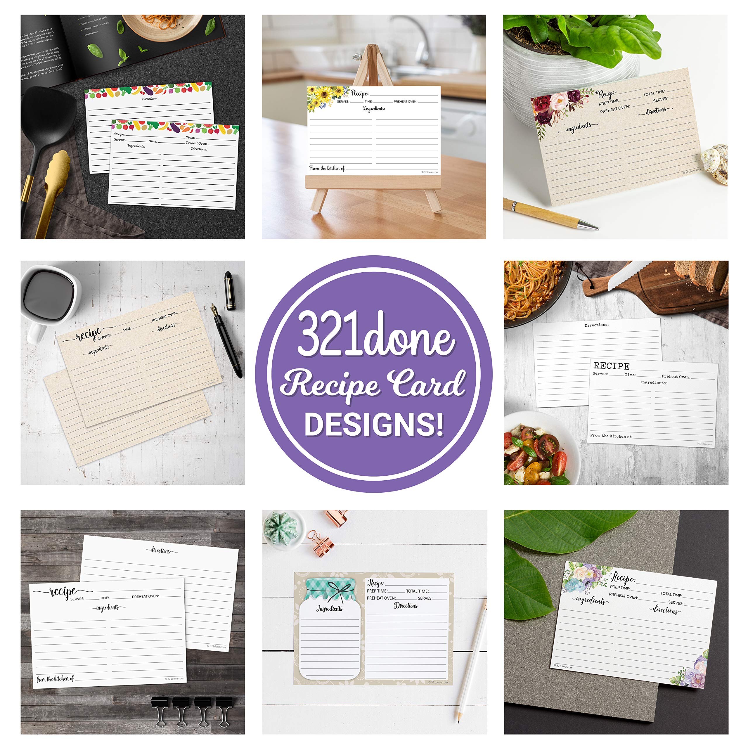 321Done Sunflower Recipe Cards made in USA for premium quality.