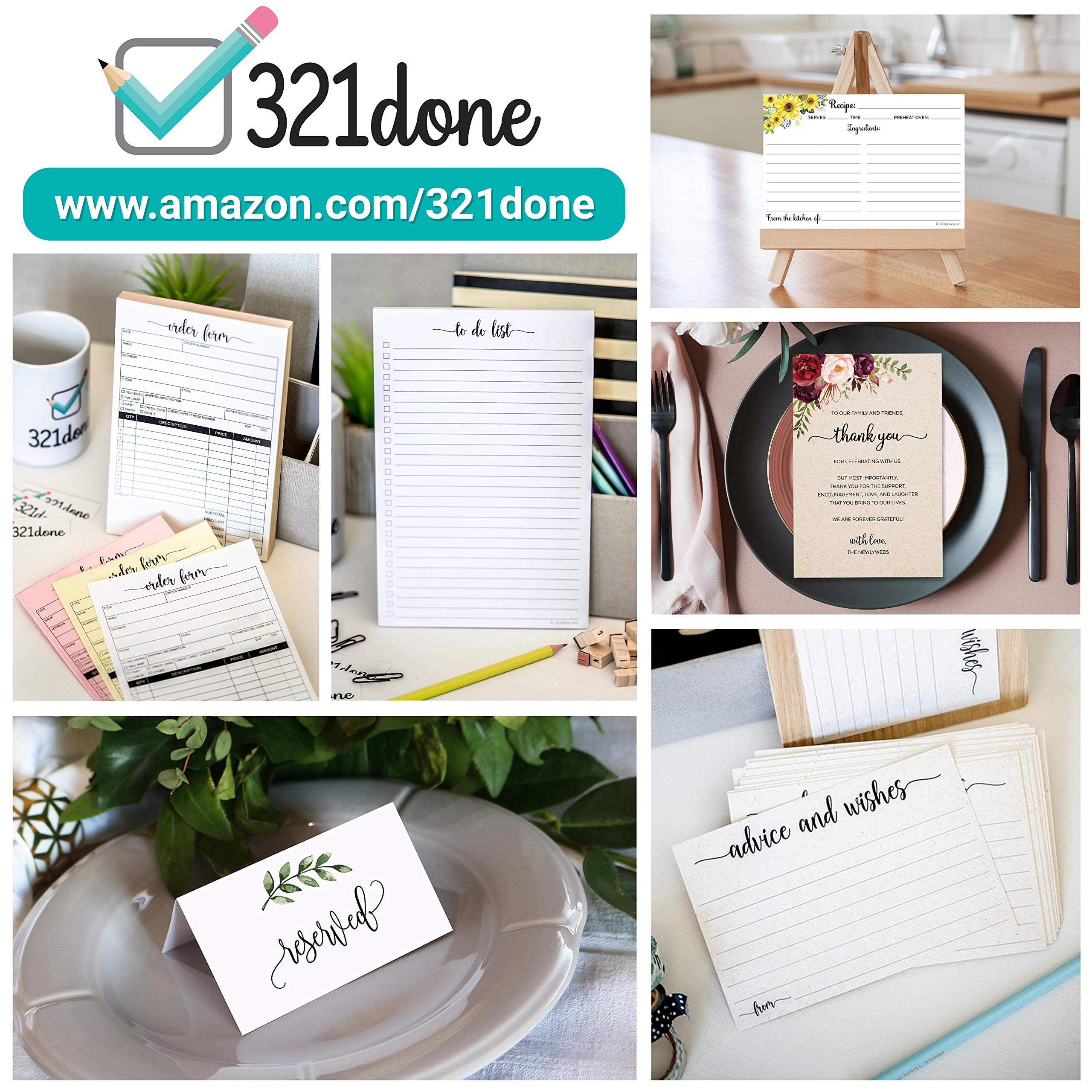 321Done Sunflower Recipe Cards thick 14 pt stock for durability.