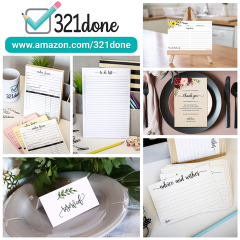 321Done Sunflower Recipe Cards thick 14 pt stock for durability.