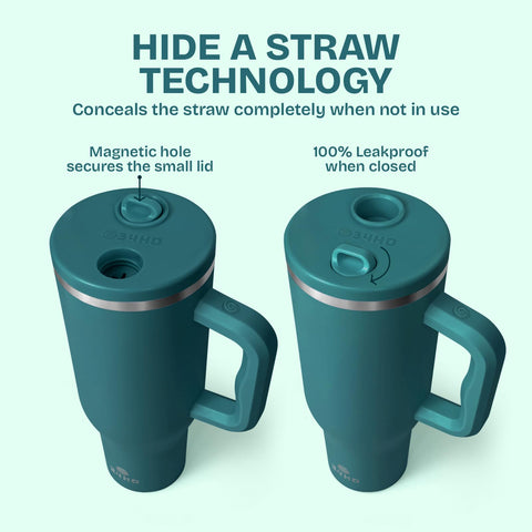 34HD magnetic lid closes securely to prevent leaks during transport.