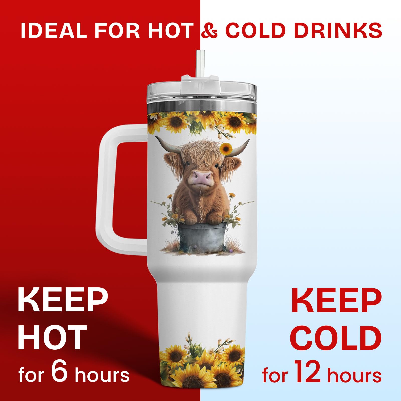 34HD cow print design tumbler perfect for women and gifting.