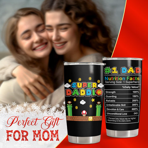 34HD Daddio tumbler held in hands, comfortable grip for sipping.