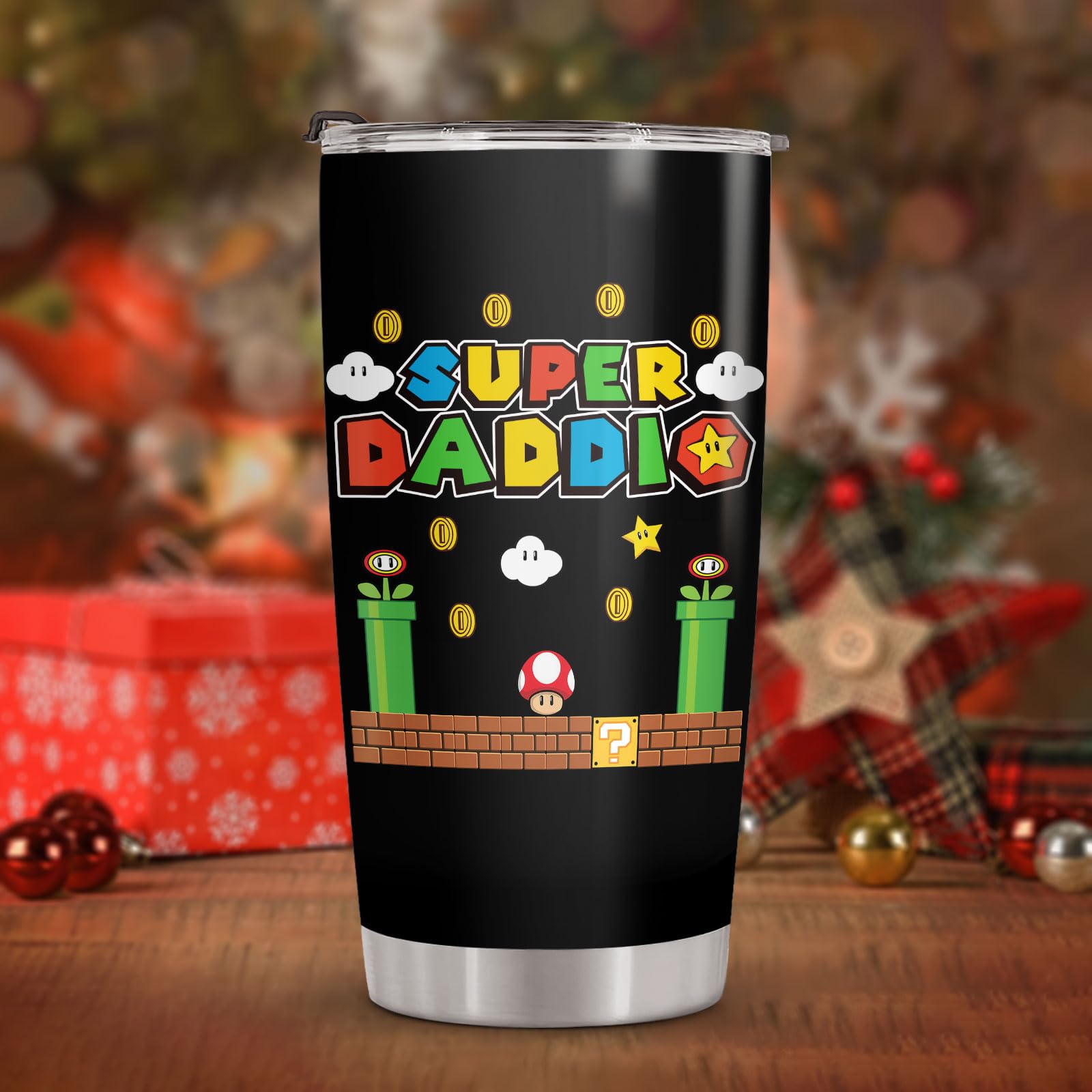 34HD Daddio tumbler stainless finish, durable daily use.