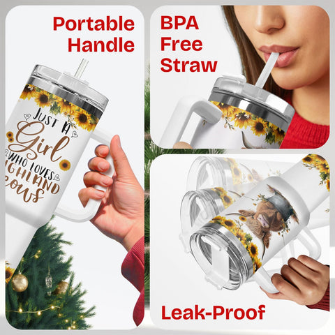 34HD cow lovers gift tumbler—great for birthdays and holidays.