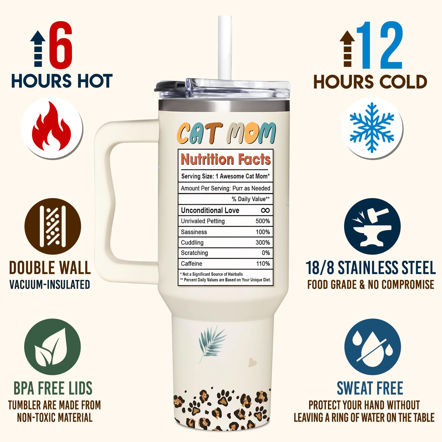365FURY 40oz insulated tumbler keeps beverages hot or cold