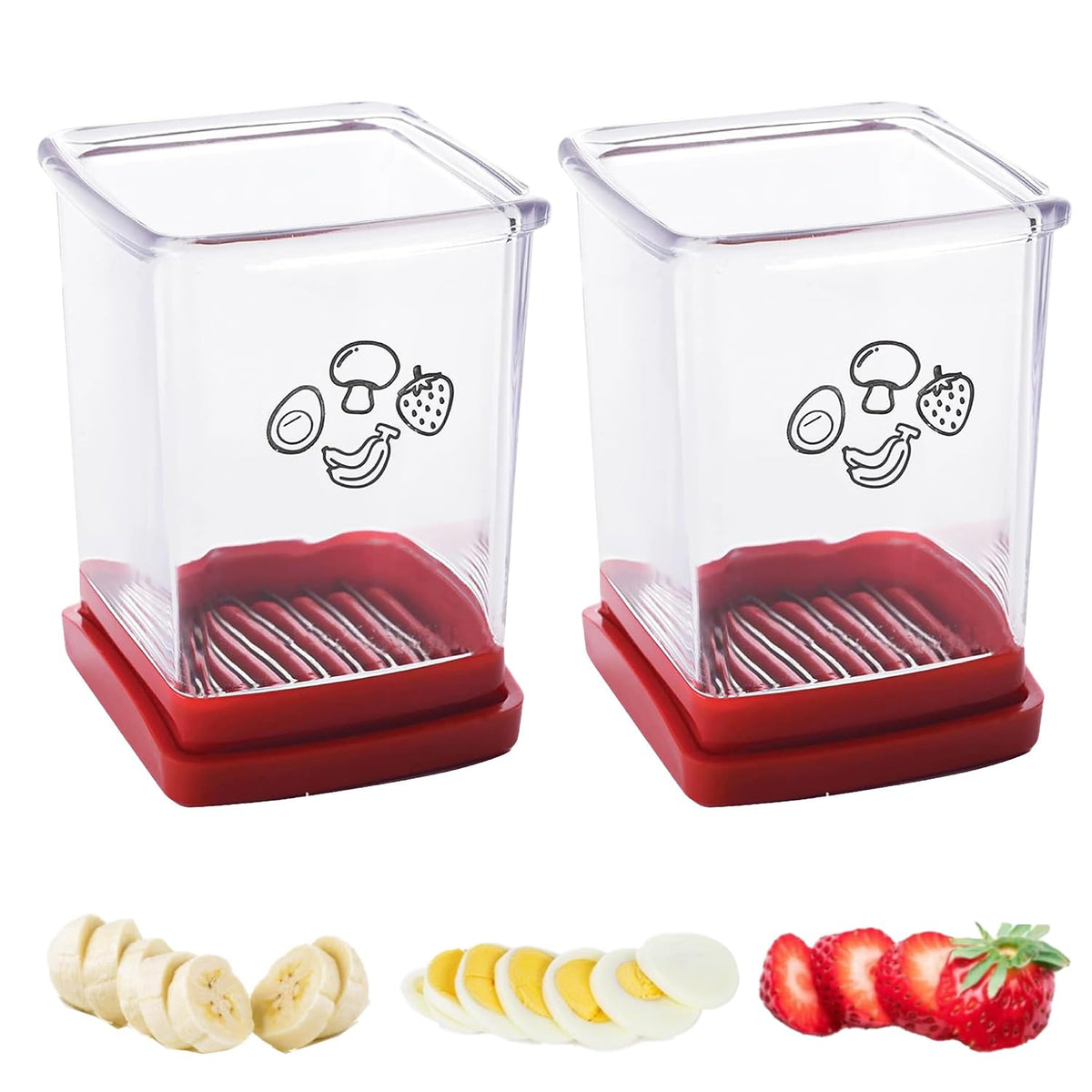 365Home Cup Slicer demonstrating strawberry slicing for uniform pieces