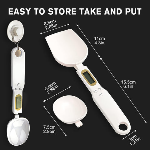 3T6B spoon scale delivers 0.1 g precision for accurate portions.