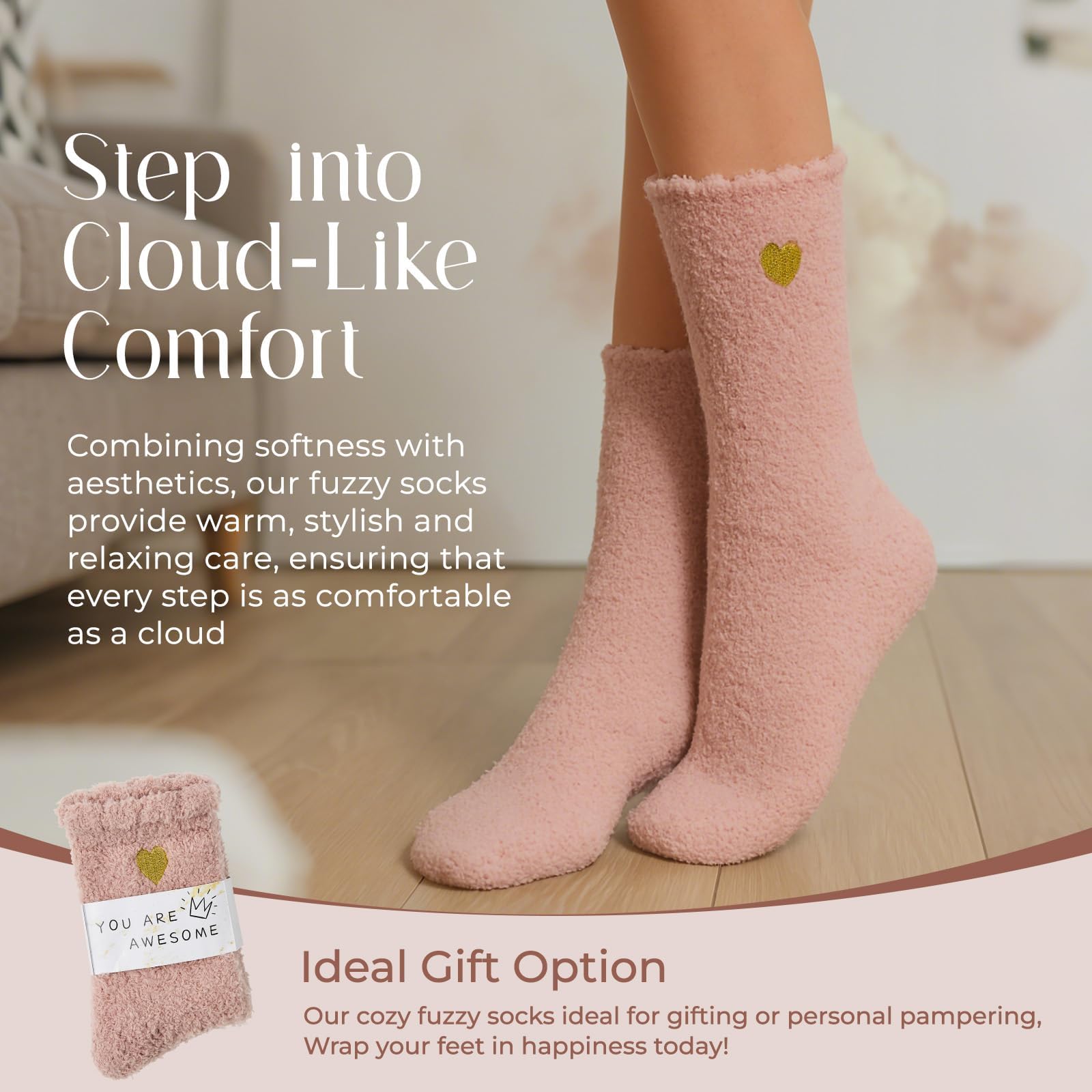 4MELLY ultra-soft cozy socks provide warmth and comfort