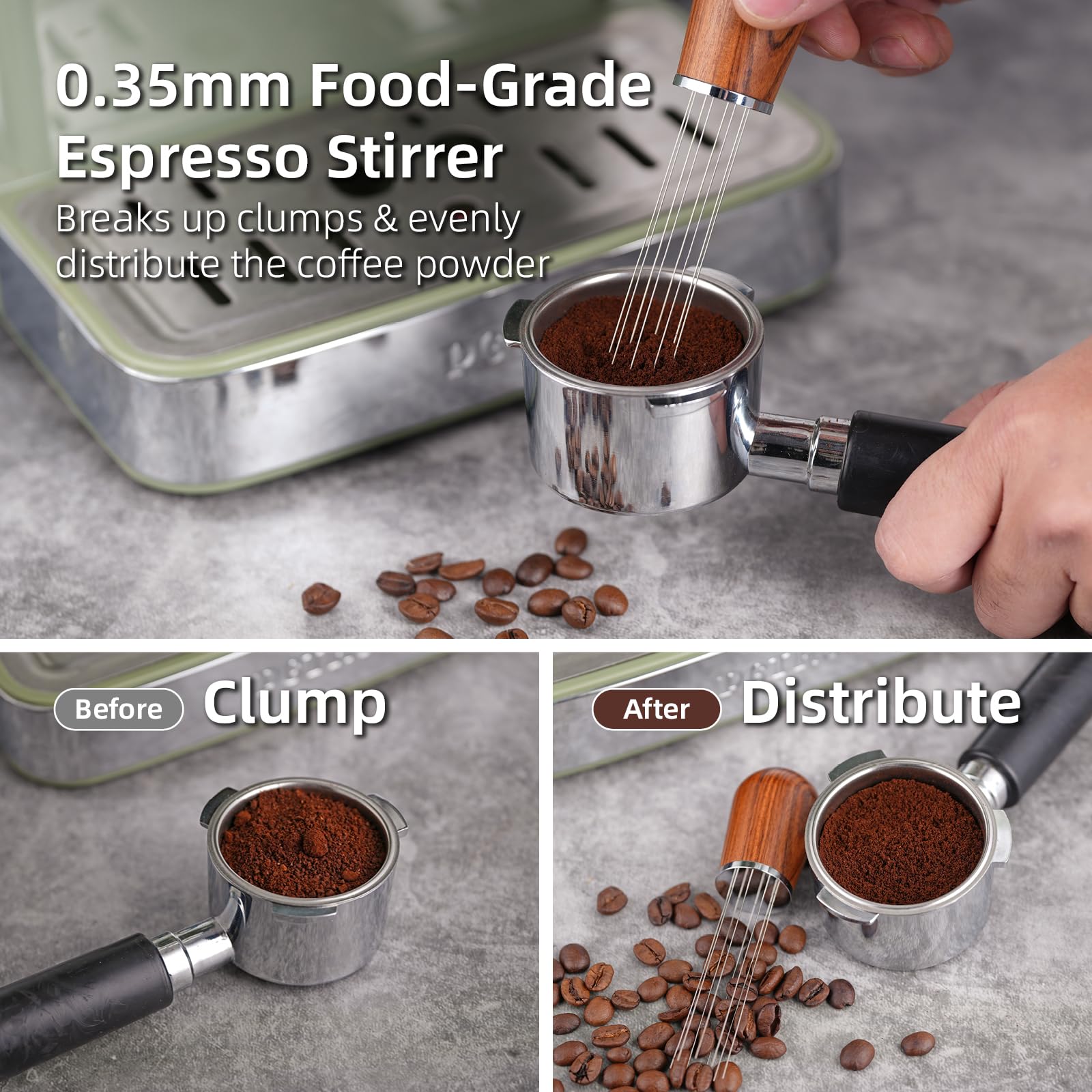 51mm espresso accessories kit magnetic dosing funnel enables precise dosing and clean setup.
