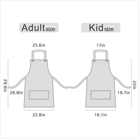 5star Lovely Cotton Parent Child Apron white grid detail view highlights playful clean design
