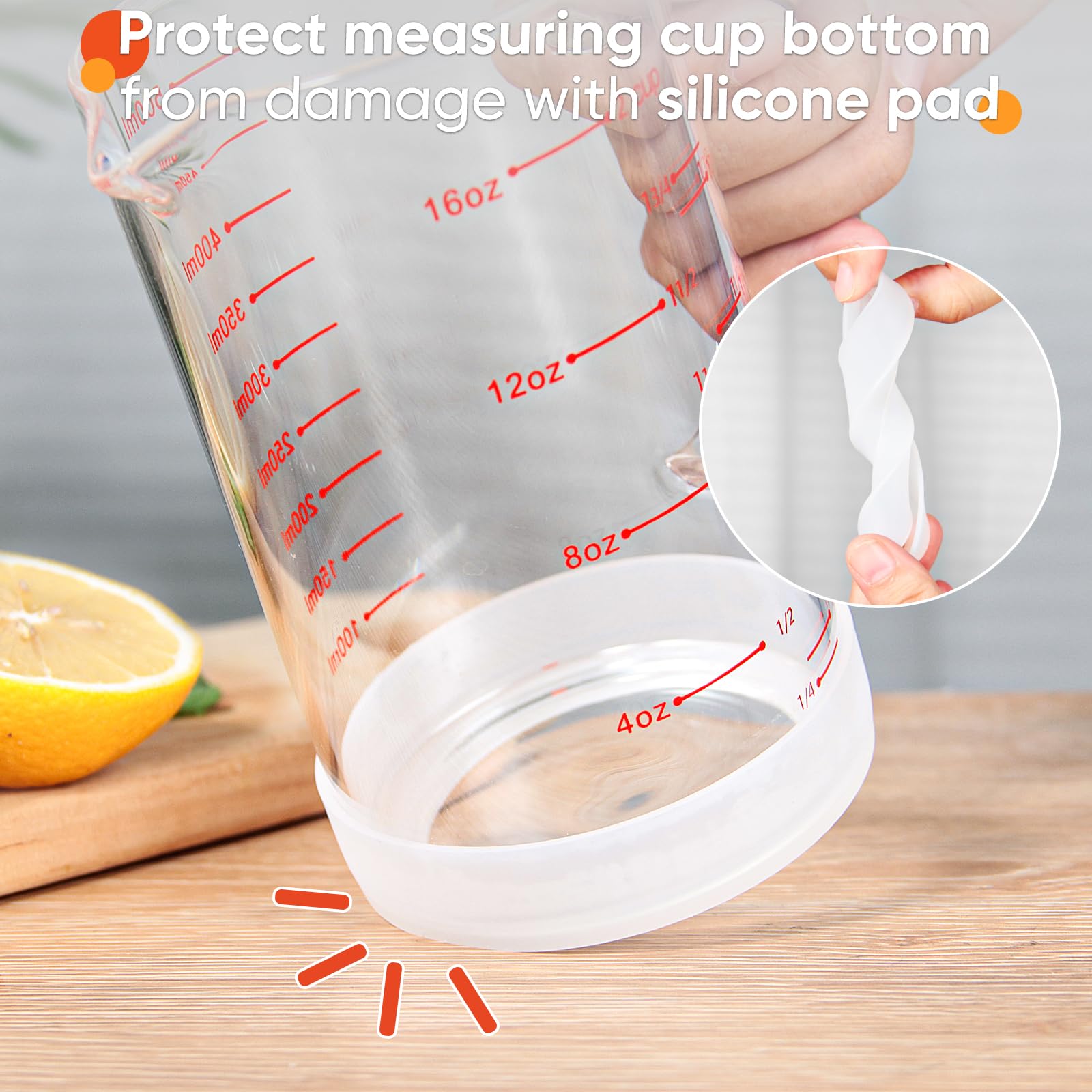77L dual-scale marks read in cups, OZ, and ML from any angle.