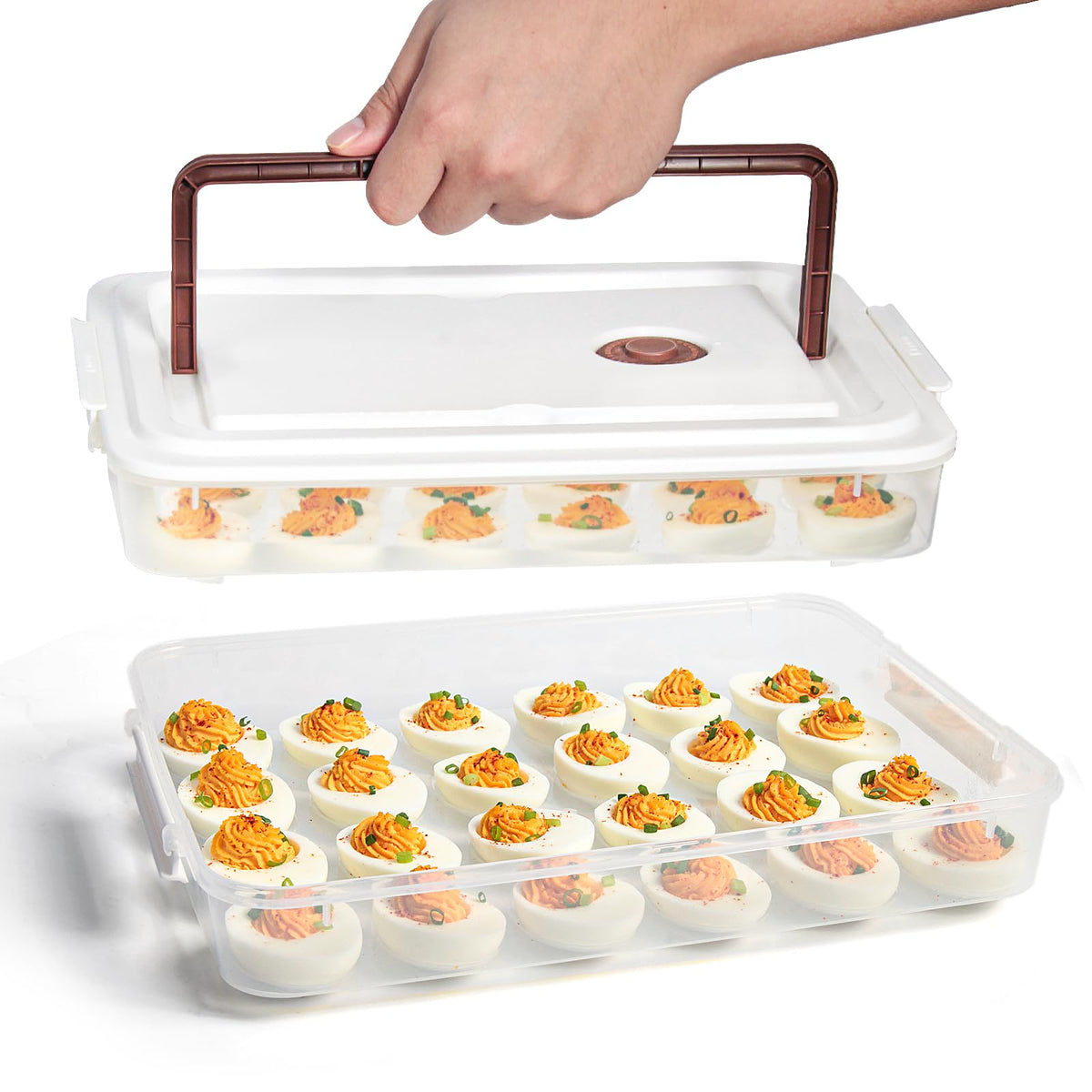 77L deviled egg containers with lid set of 2 for secure transport