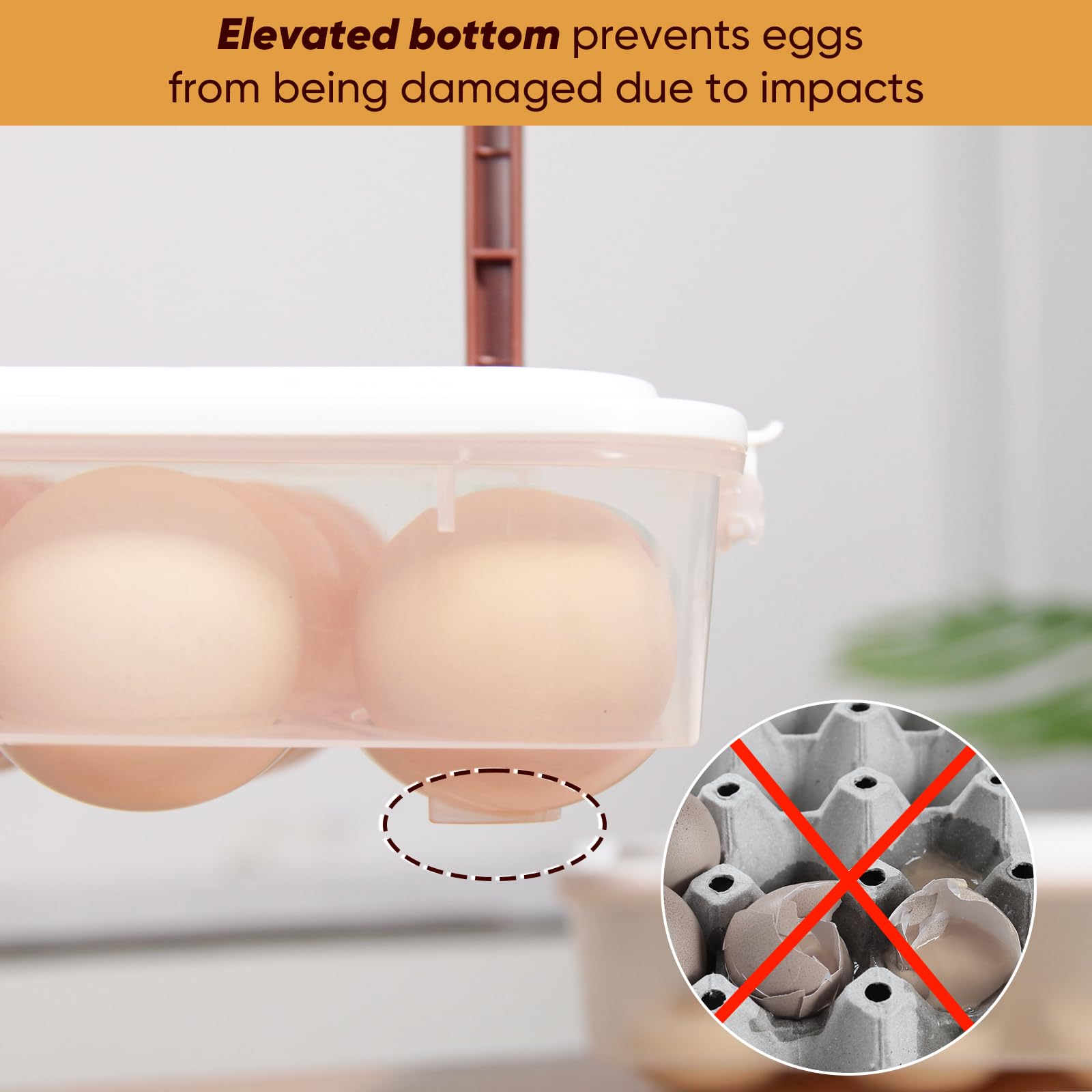77L large capacity container holds 24 eggs per side for 48 total