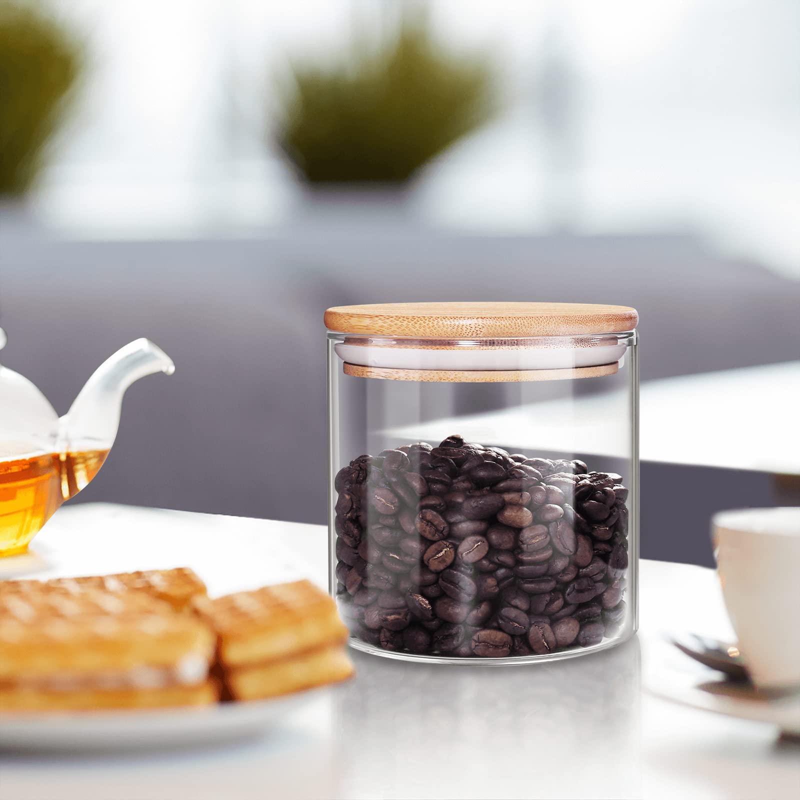 77L glass jar preserves spices and flour while staying clear and labeled.