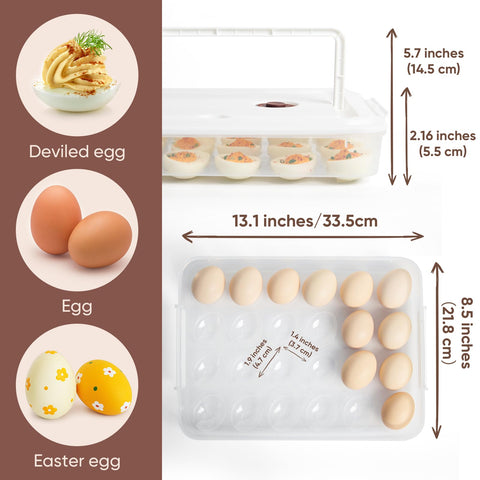 77L compact, stackable egg tray saves fridge space