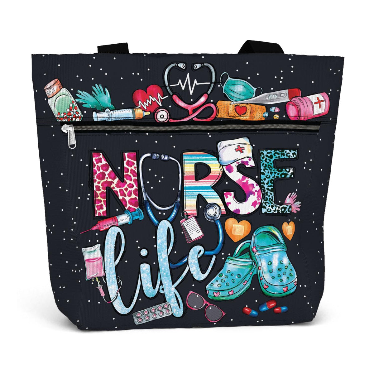 84hoods aesthetic tote bag front view showing roomy interior for daily essentials