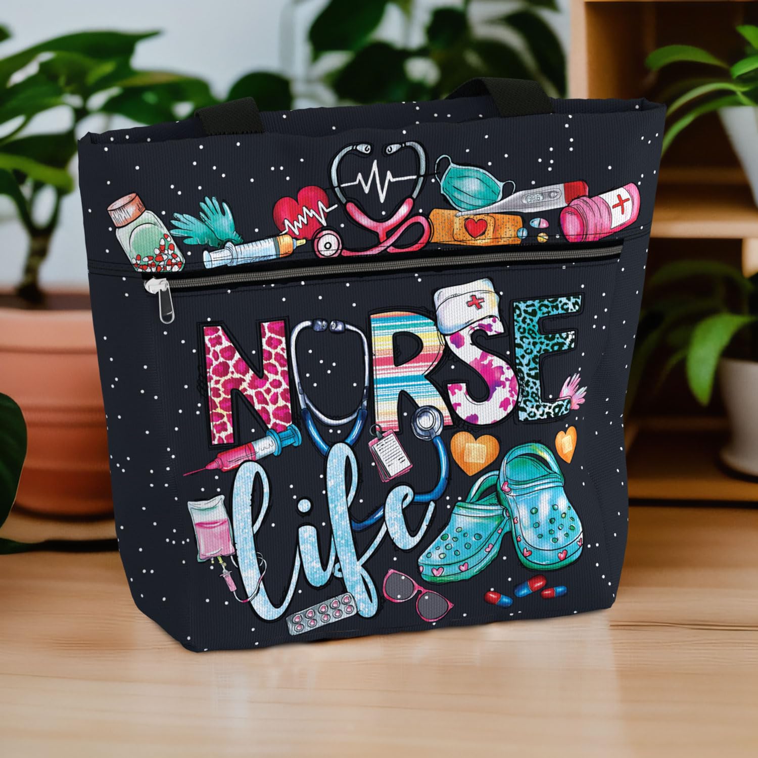 84hoods aesthetic tote bag in use for work or errands