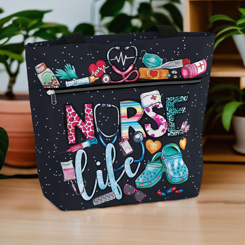 84hoods aesthetic tote bag in use for work or errands