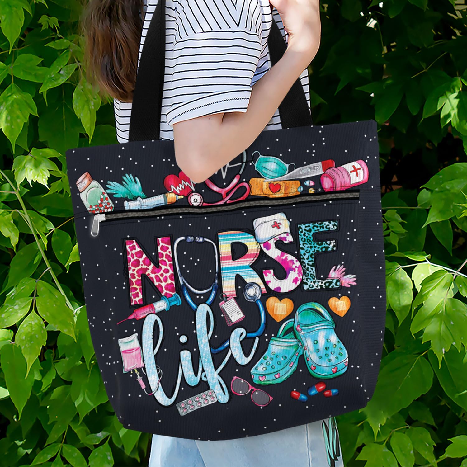 84hoods aesthetic tote bag water-resistant material protects belongings