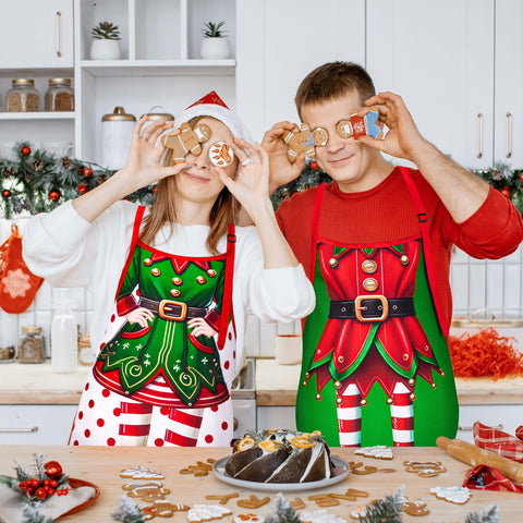 90shine Christmas elf apron pack, perfect gag gift for White Elephant exchanges.