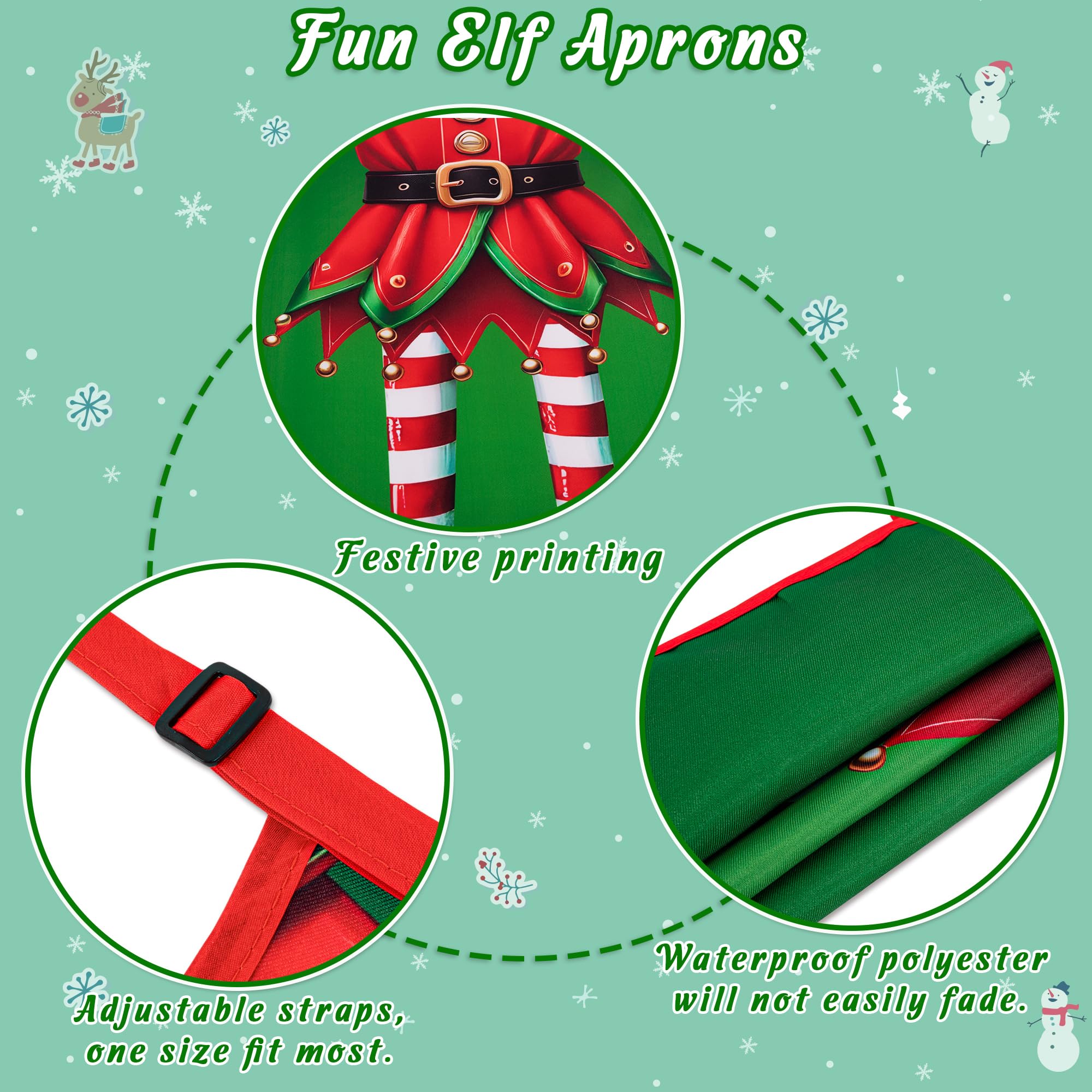90shine Christmas elf apron is lightweight and easy to clean after use.