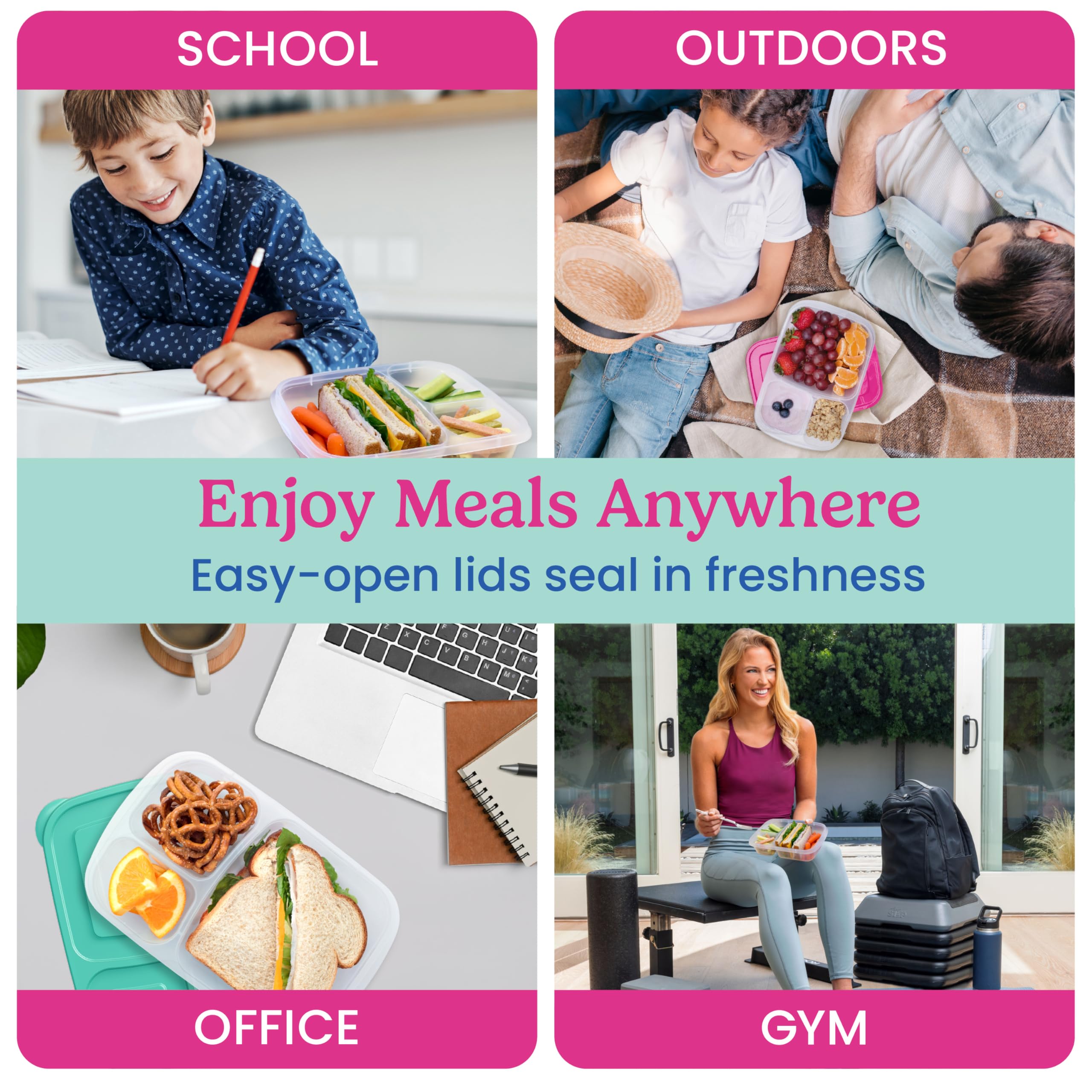 Bentgo Easyboxes meal-prep lunch box for portion-controlled school or work meals
