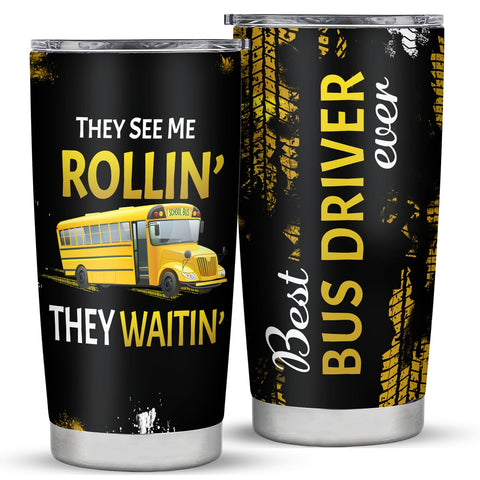 Grawmise bus-driver tumbler 20oz keeps drinks hot or cold on long shifts.