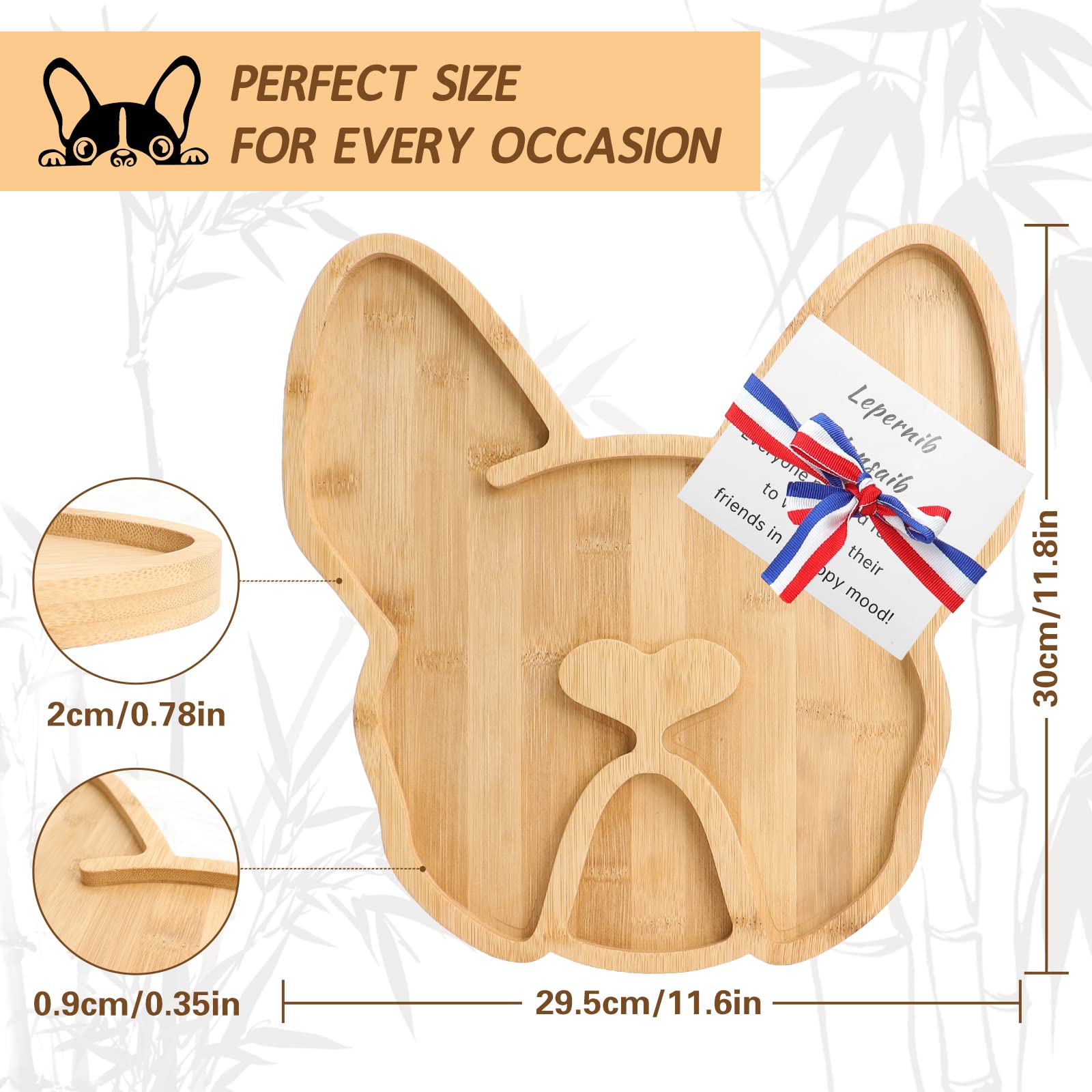 AIFAMY bamboo charcuterie tray 12-inch ready for appetizers and display.
