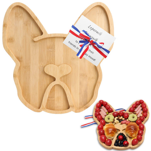 A AIFAMY French Bulldog cheese board top view, ideal for stylish entertaining.
