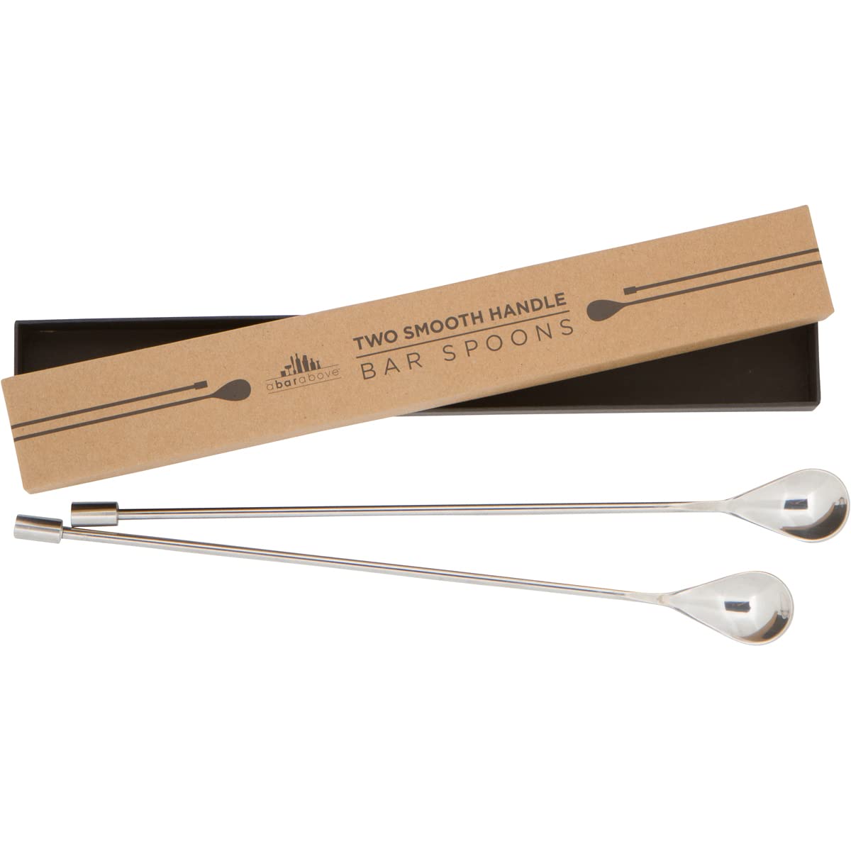 A Bar Above bar spoon set with spiral handle for precise stirring and grip.