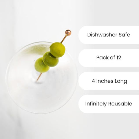 A Bar Above dishwasher-safe cocktail picks for easy cleanup.