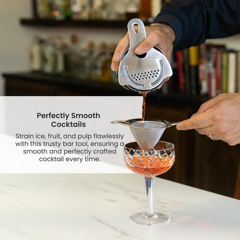 A Bar Above dual use strainer suitable for cocktails, tea, and herbs.