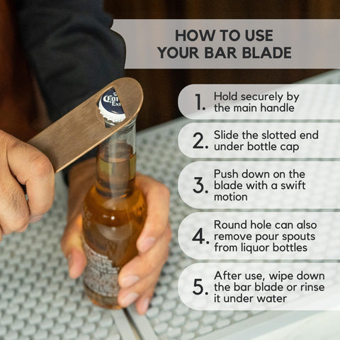 A Bar Above heavy duty bar blade bottle opener dishwasher safe for easy cleaning