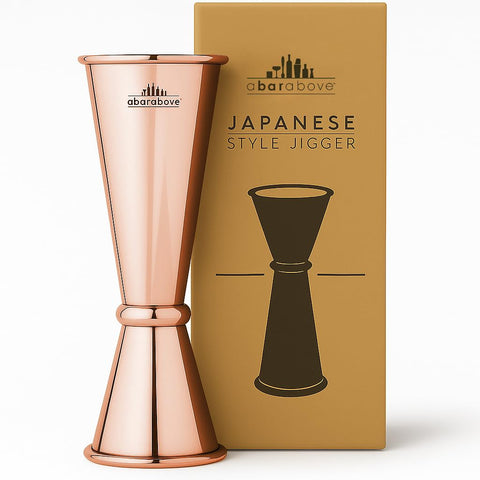 A Bar Above jigger with eight engraved markings for precise pours.