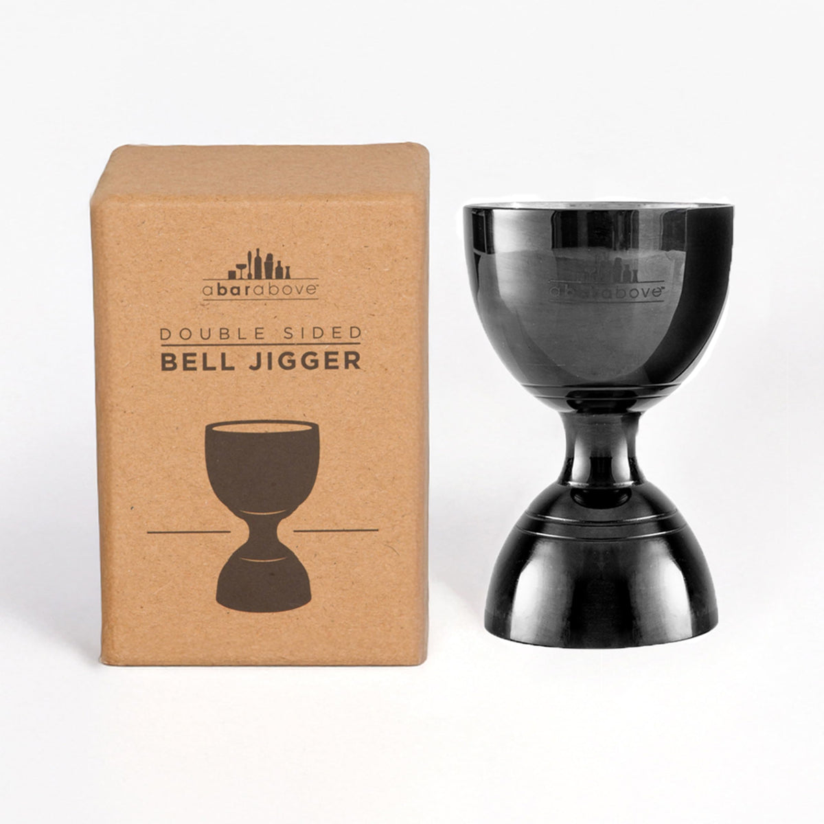 A Bar Above premium bell jigger with inside measurements for precise cocktails.