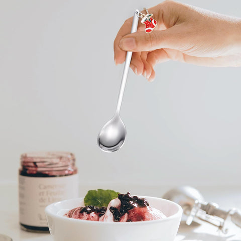 A HOUSEWARE coffee and tea spoons with festive decorations for holidays.
