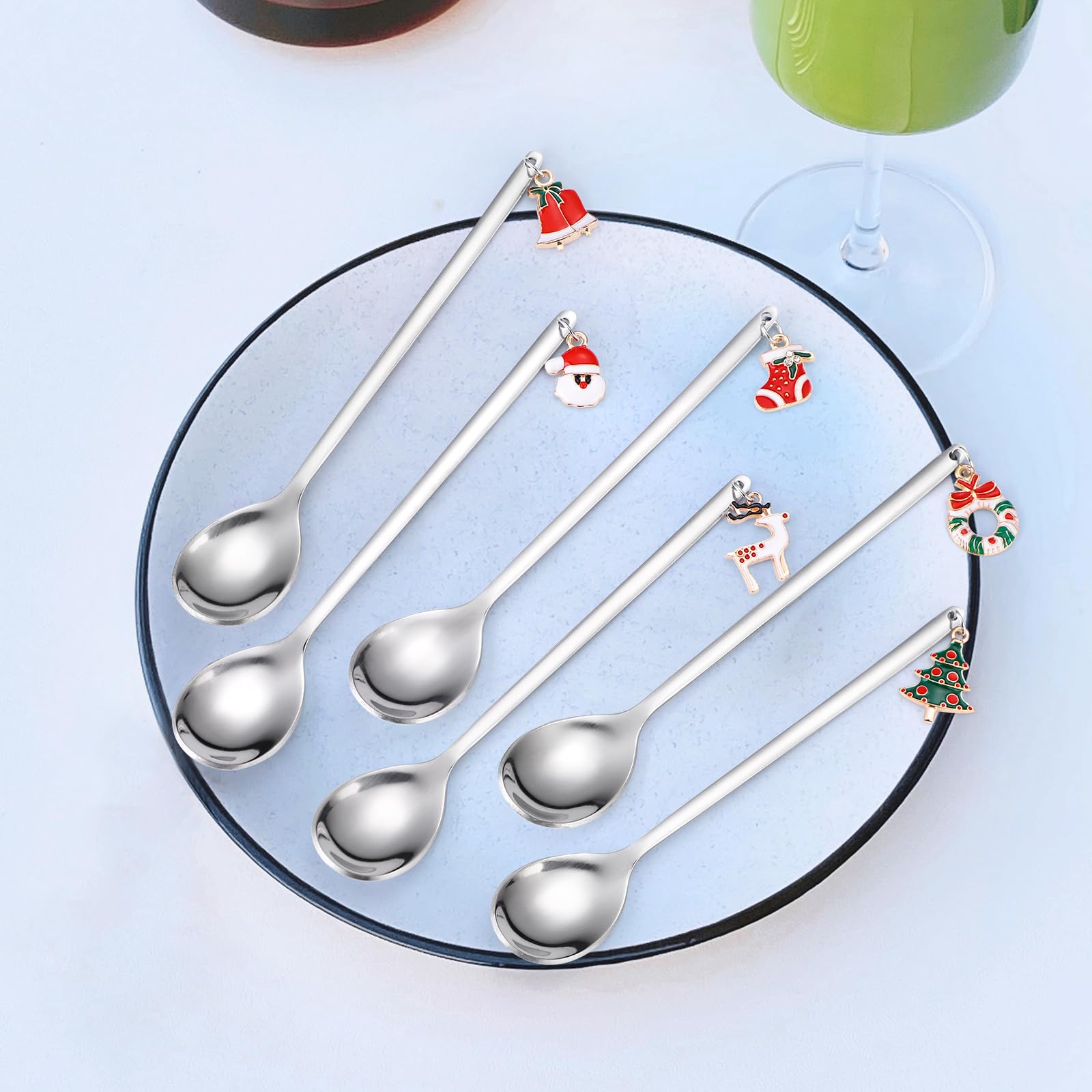 A HOUSEWARE Christmas-themed silverware enhances dessert presentation.