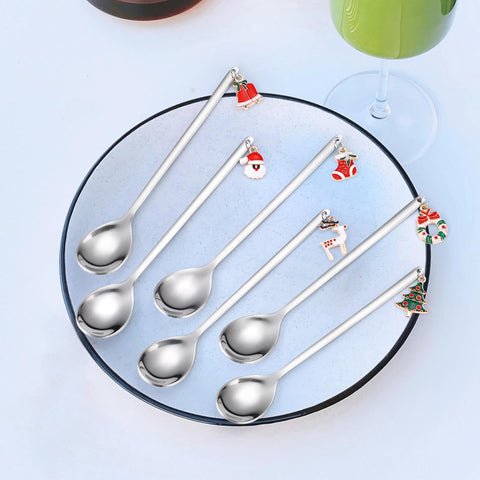 A HOUSEWARE Christmas-themed silverware enhances dessert presentation.