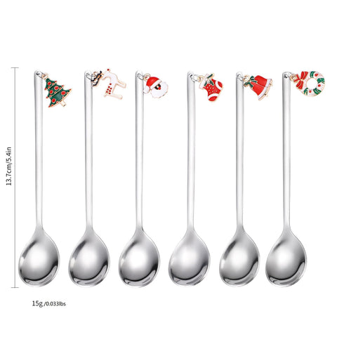 A HOUSEWARE long-handle dessert spoon designed for easy stirring in tall mugs.