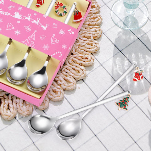 A HOUSEWARE modern-design dessert spoons adding elegance to tea or coffee.