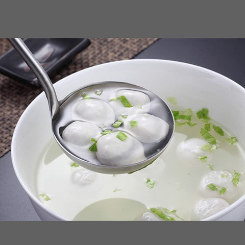 A · HOUSEWARE Long-handle soup ladle for extended reach and comfort