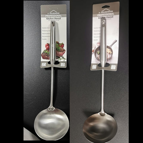 A · HOUSEWARE Mirror-polished ladle enhances kitchen aesthetics and performance