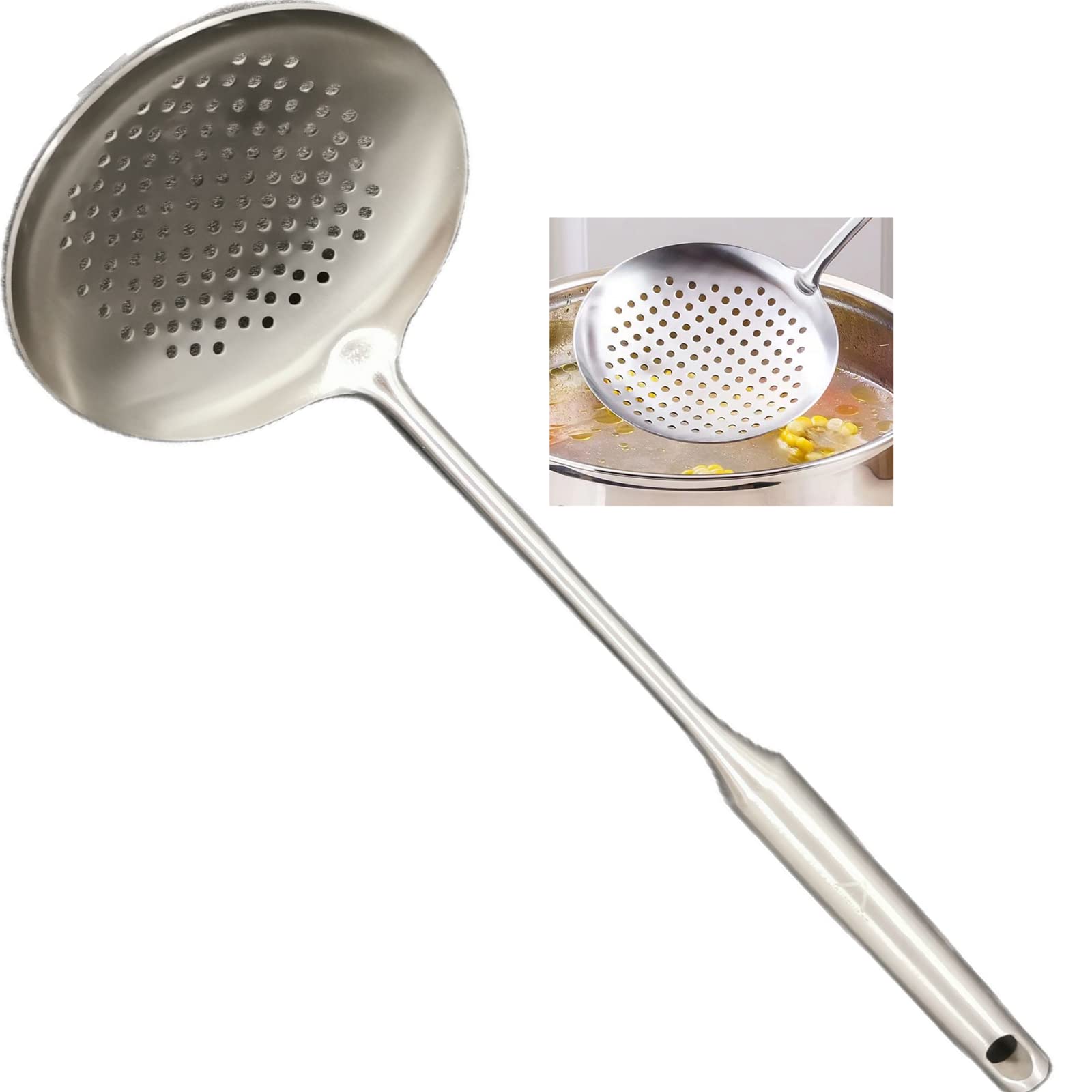 A · HOUSEWARE Skimmer large-slotted-spoon drains pasta efficiently.