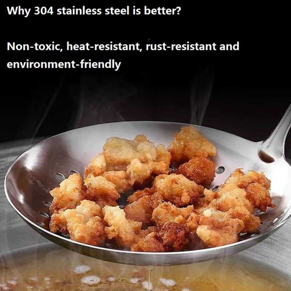 A · HOUSEWARE Skimmer rust-resistant stainless steel in action.