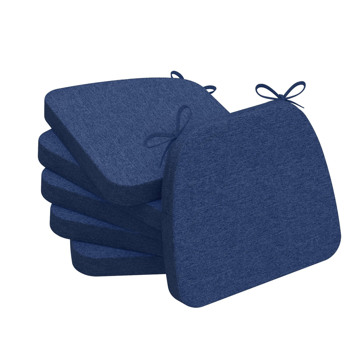 AAAAAcessories D-shaped chair cushion blue front view with 2in padding for comfort.