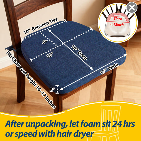 AAAAAcessories D-shaped chair cushion blue top view showing breathable cover.