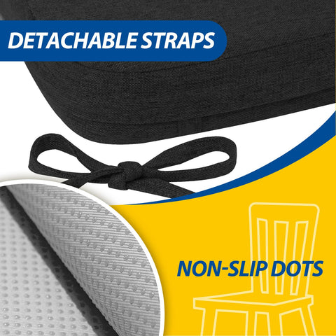 Durable edge reinforcement on AAAAAcessories D-shaped chair cushion.