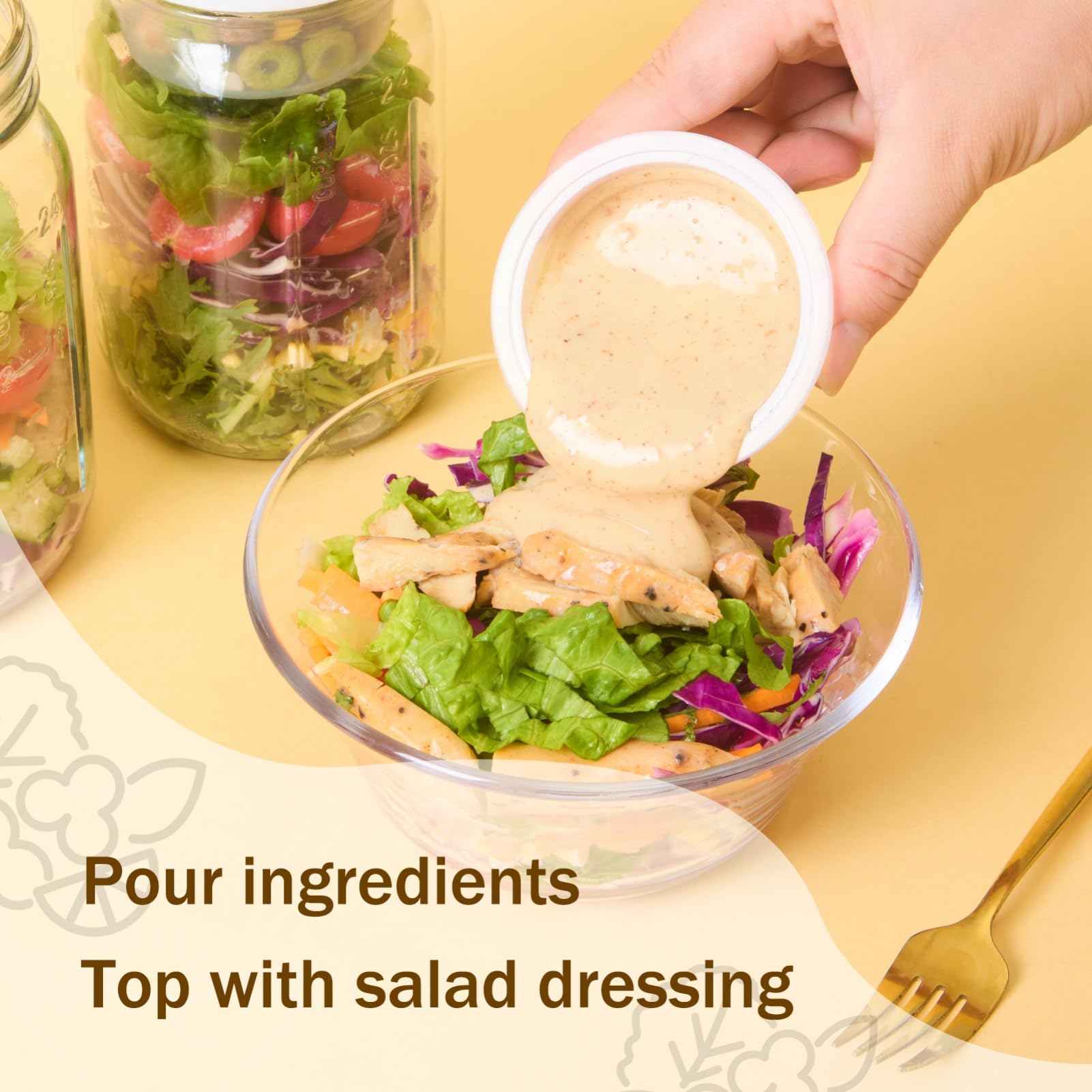 Aabberson BPA-free dishwasher-safe glass jar for quick cleaning.