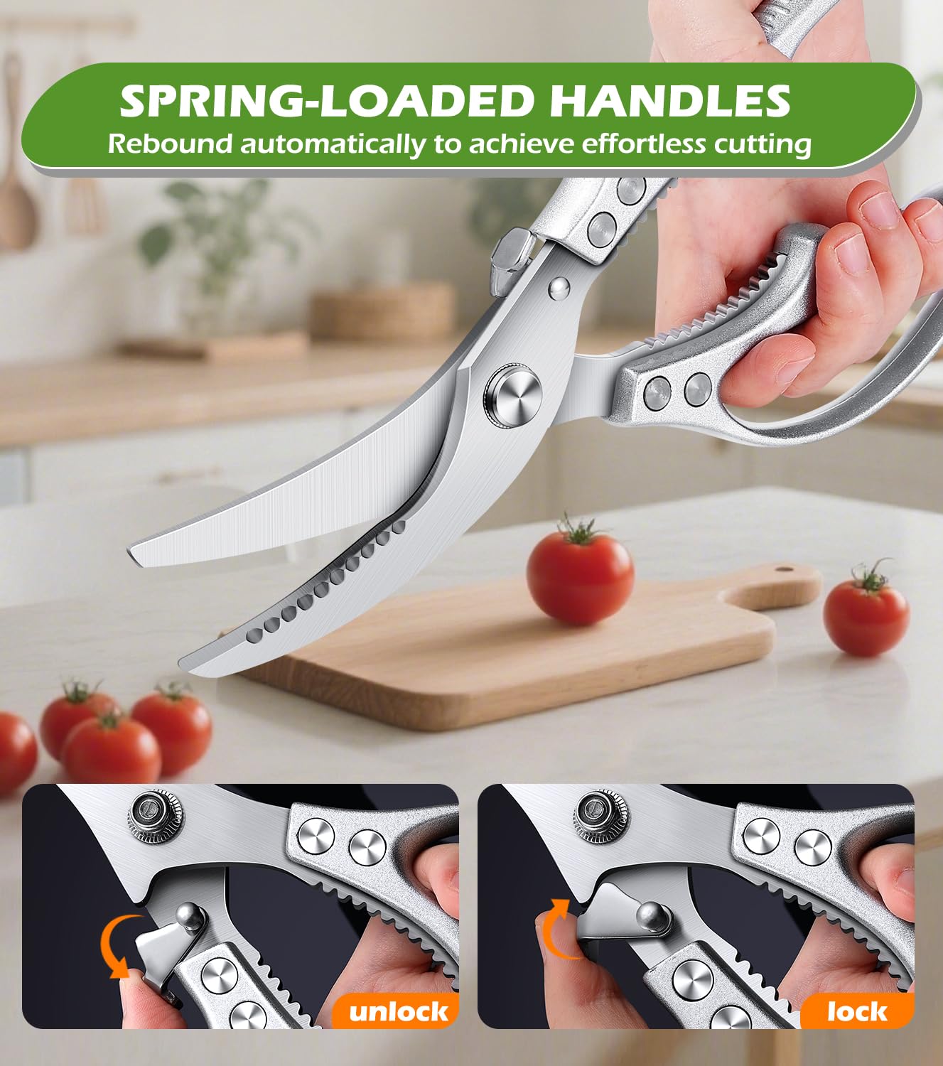 Aaeiirey dishwasher-safe shears for easy cleaning after meals